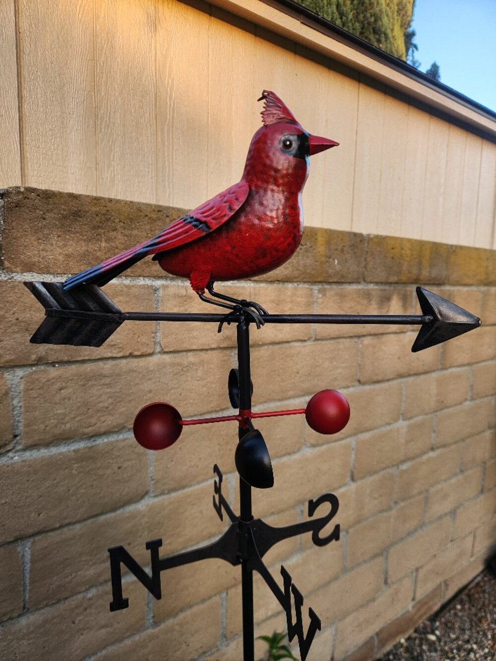 60" Weathervane Metal Hummingbird-CARDINAL Stake, Yard Art, Garden Decor